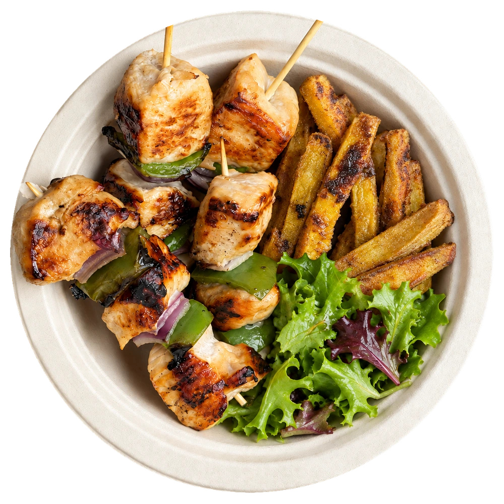 Brochettes de pollo